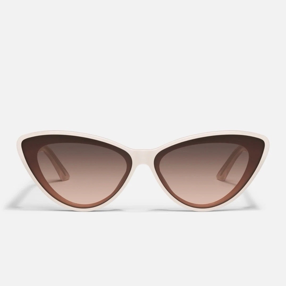 Quay Australia Women's Tempted 67mm Cat Eye Sunglasses In Champagne/Brown Frame - Picture 2 of 8